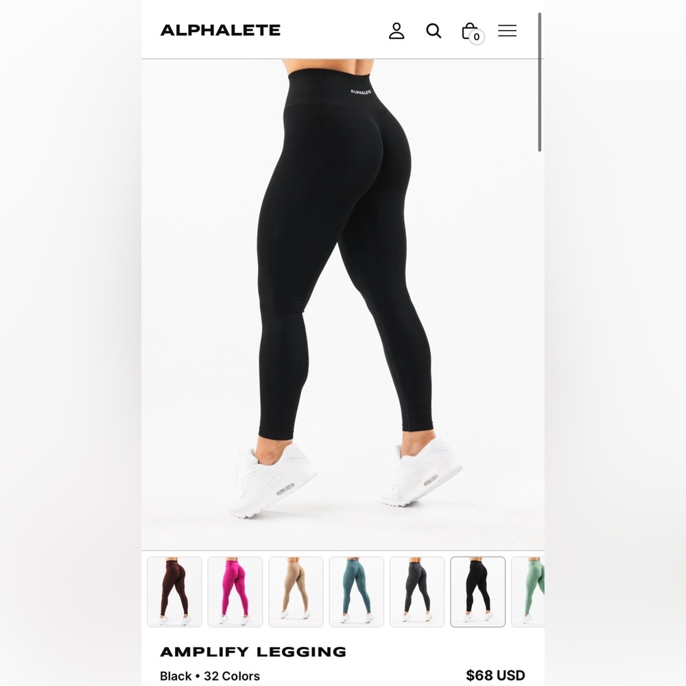 BLACK ALPHALETE AMPLIFY LEGGINGS